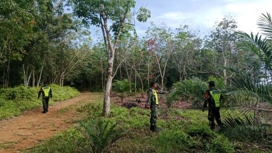 Meskipun sudah Turun Hujan, Babinsa Koramil 02/KT Tetap Waspada Cegah Karhutla