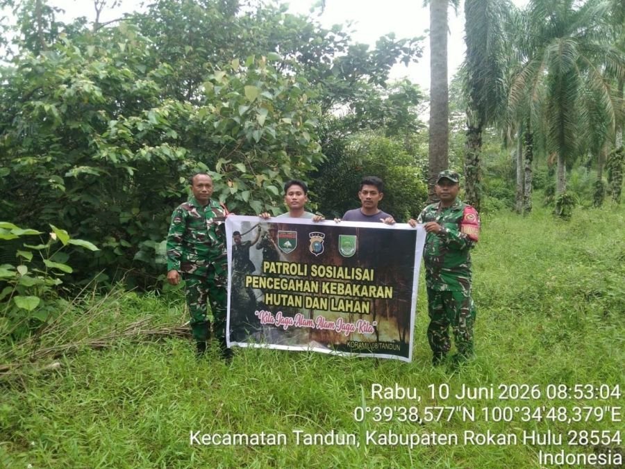 Nihil Titik Api, Koramil 08/Tdn Tetap Gencarkan Patroli Antisipasi Karhutla