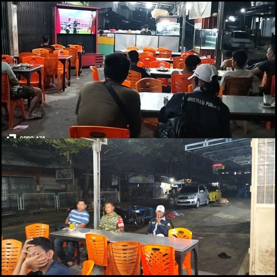 Nobar Piala Dunia 2026, Babinsa Sertu Sumarsono Pererat Silaturahmi Bersama Warga Kota Baru