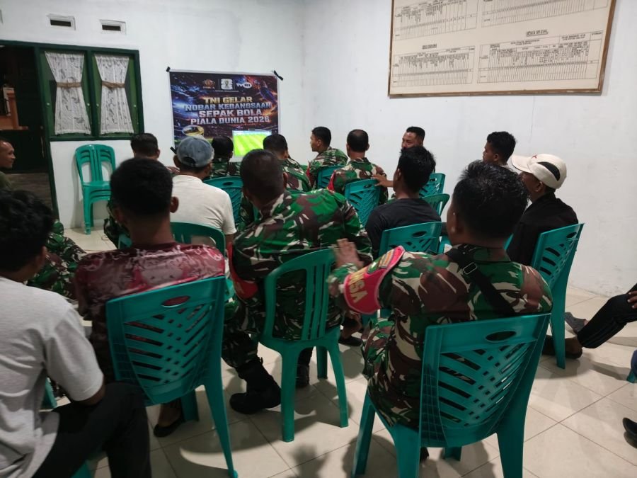 Nobar Piala Dunia 2026, Koramil 07/KH Perkuat Kedekatan dengan Warga