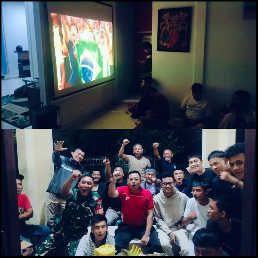 Nobar Piala Dunia, Cara Sederhana Babinsa Pererat Kebersamaan dengan Warga