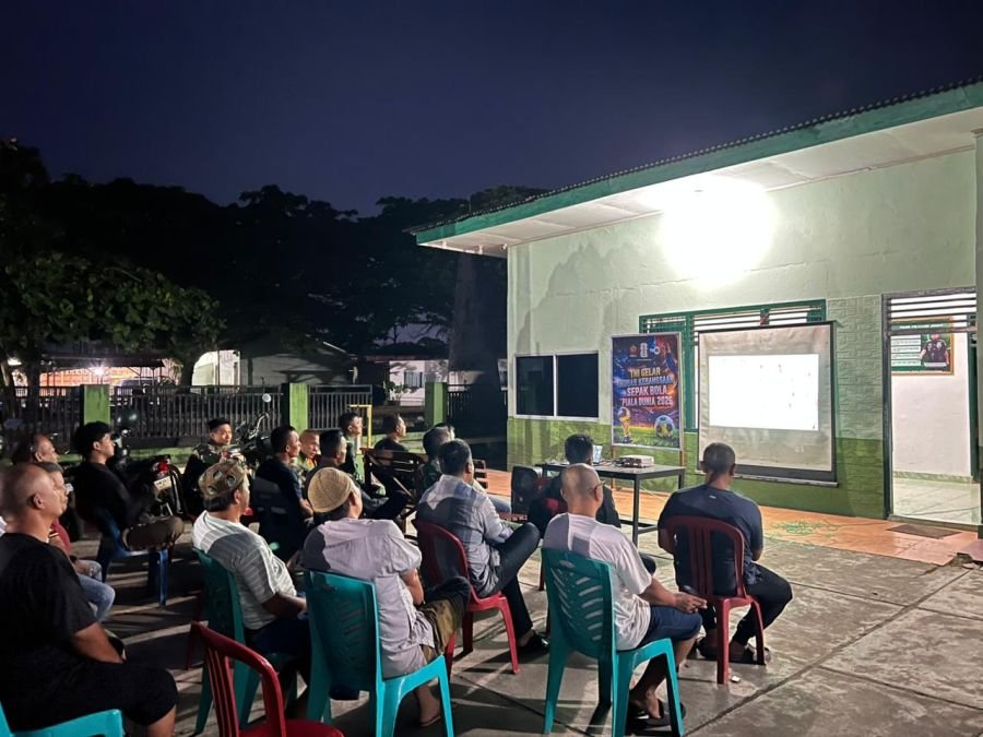 Nobar Piala Dunia di Koramil 04/PP Berlangsung Aman dan Meriah