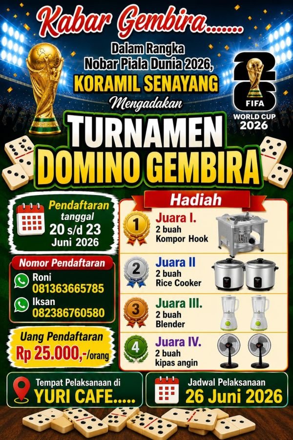 Nobar Piala Dunia Makin Meriah, Koramil 06 Senayang Gelar Turnamen Domino Gembira untuk Masyarakat