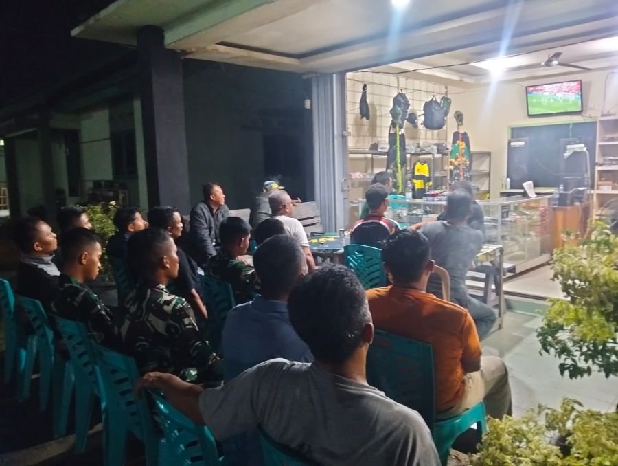 Nobar Piala Dunia Satukan Koramil 01/Tembilahan dengan Warga Binaan