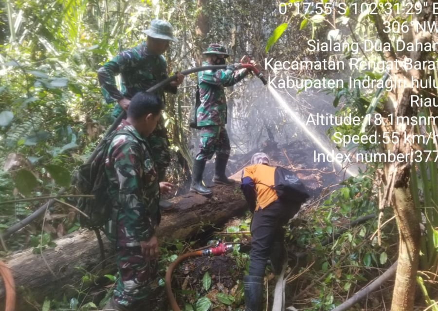 Operasi pemadaman karhutla Di Desa sungai Guntung Hilir ditingkatkan