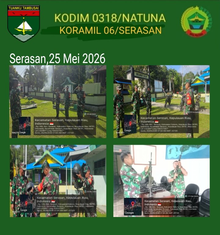 Pada hari Senin, 25 Mei 2026 pukul 07.00 WIB, personel Koramil 06/Serasan dengan DPP Serka Harahap m