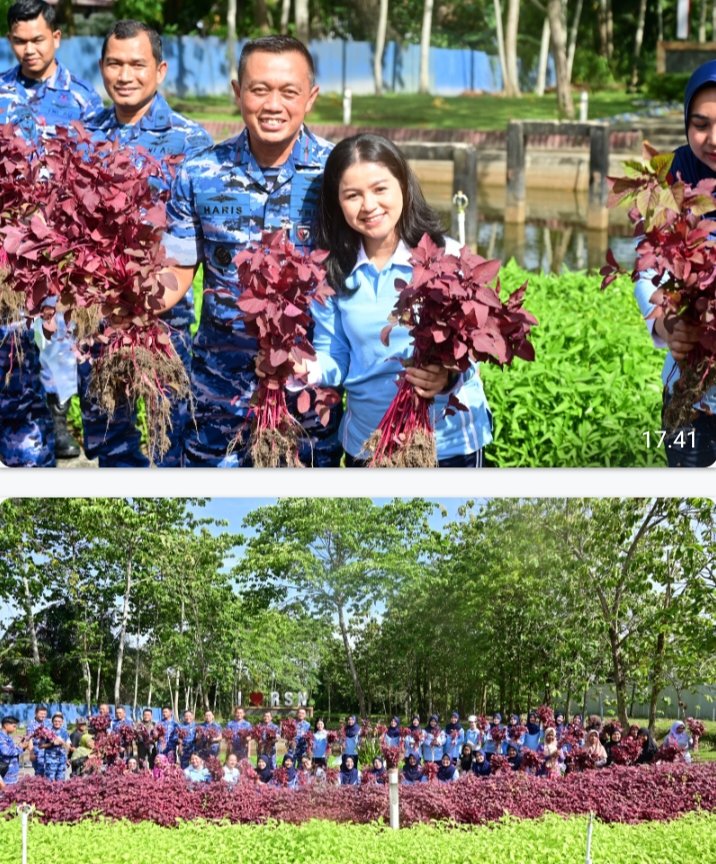 Panen Bersama Warga, Lanud RSN Tunjukkan Komitmen Nyata Dukung Ketahanan Pangan