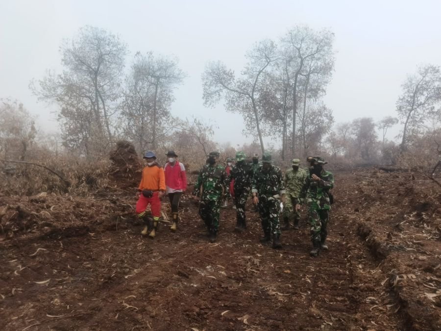 Pantau Area Pasca Karhutla, Tim Penyuluh Mabes TNI Dipimpin Brigjen TNI Dedy Zulkifli Tinjau Lokasi