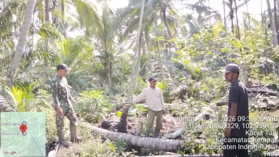 Patroli Babinsa 03/Tpl Pastikan Tapal Batas Rumbai Jaya Bebas Titik Api
