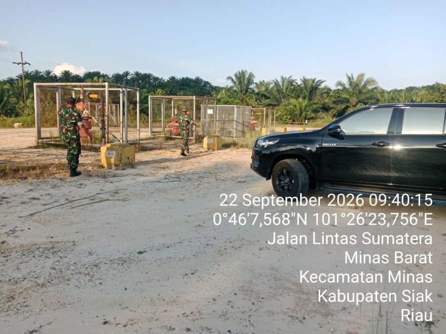Patroli Babinsa Minas Pantau Area Migas PHR, Situasi Minas Tetap Aman