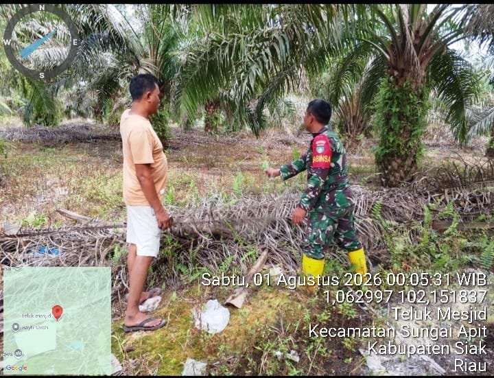 Patroli Babinsa Pastikan Wilayah Sungai Apit Bebas Titik Api