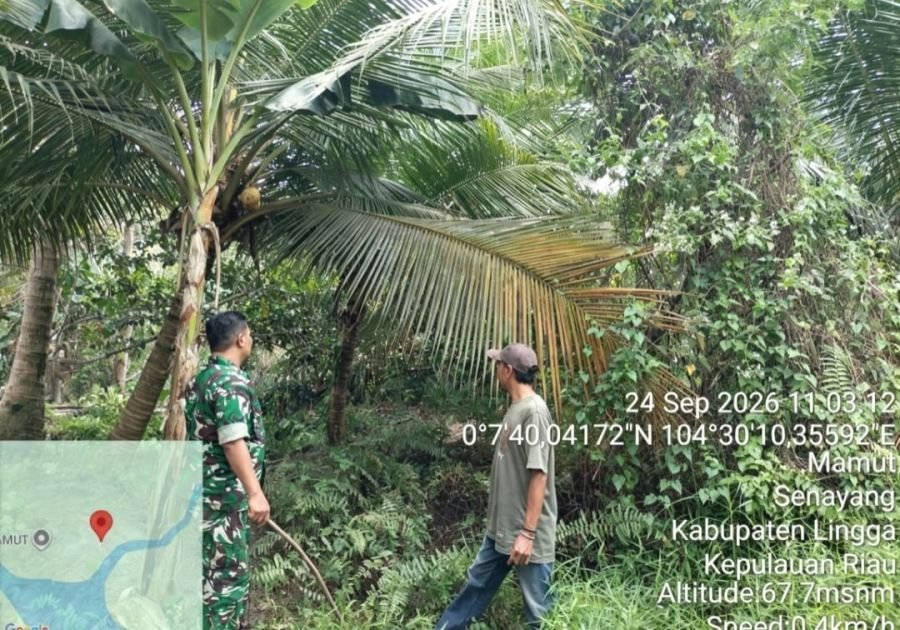 Patroli Bersama Ketua RT, Babinsa Koramil 06/Senayang Deteksi Titik Rawan Karhutla