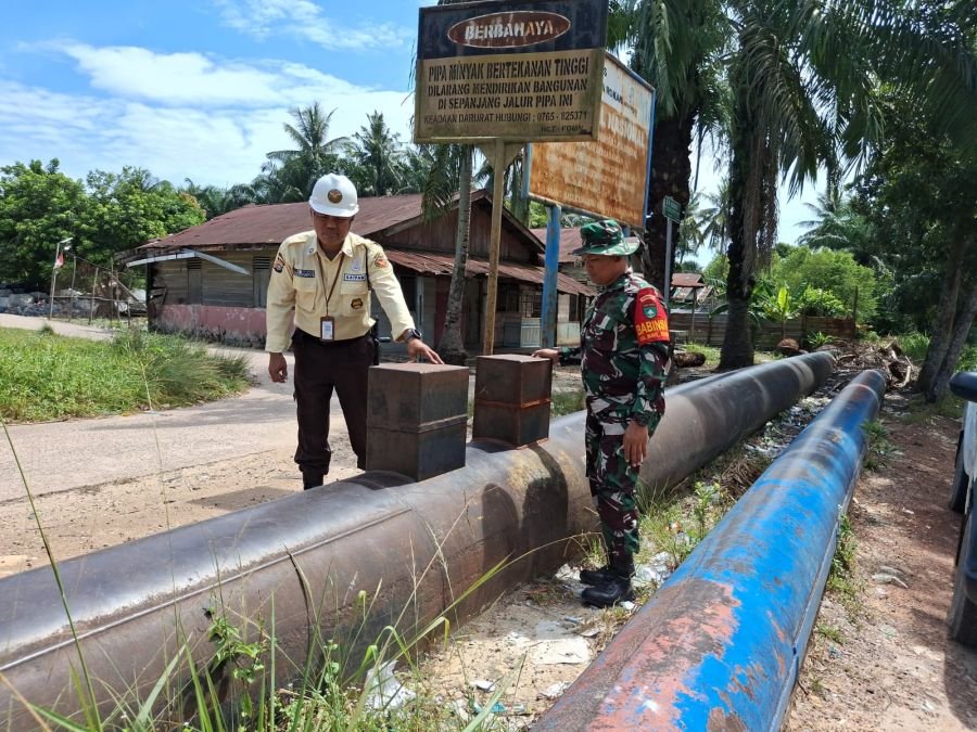 Patroli Bersama SKK Migas dan PHR, Koramil 01/Dumai Perkuat Pengamanan Jalur Pipa Minyak