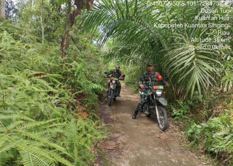 Patroli Cegah Karhutla Terus dilaksanakan Babinsa diwilayah Rawan