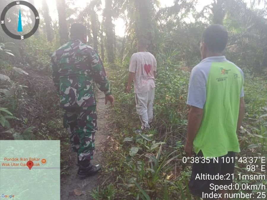 Patroli Gabungan Babinsa Koramil 04/Perawang, Sertu Rudy Pastikan Rantau Panjang Bebas Karhutla