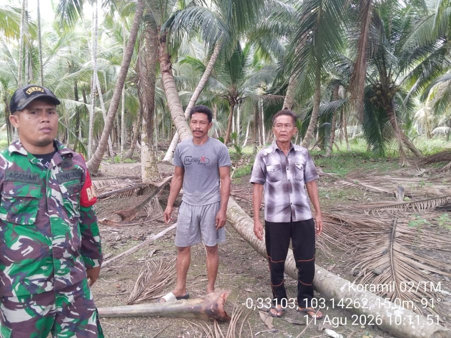 Patroli Gabungan, Babinsa Tanjung Baru Anggota Koramil 02/TM  Pastikan Wilayah Tajung Baru Nihil Kar