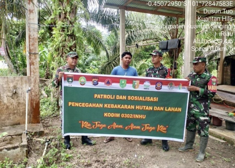 Patroli Intensif, Babinsa Koramil 07/KH Perkuat Benteng Pencegahan Karhutla