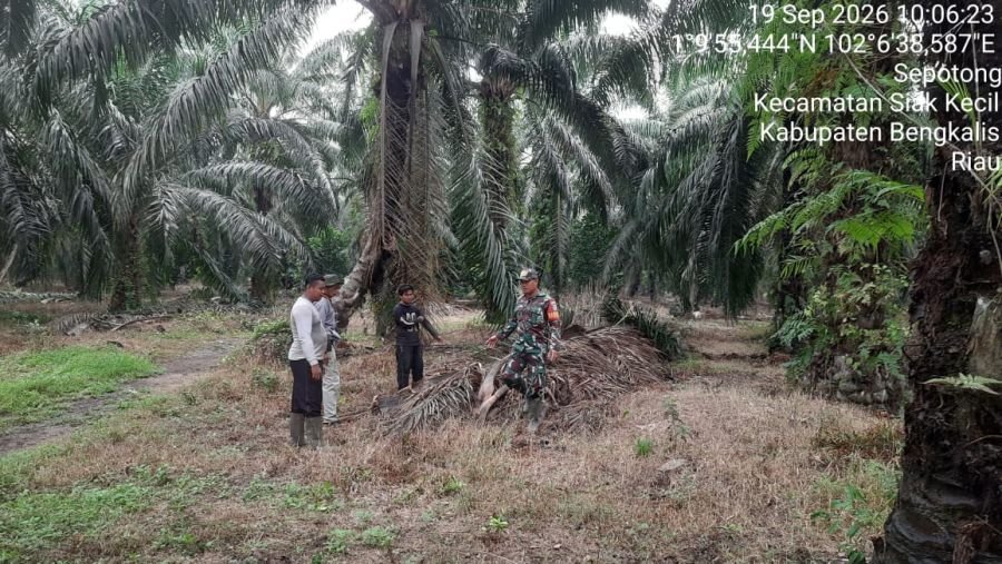 Patroli Karhutla, Babinsa dan Warga Pastikan Desa Sepotong Aman dari Titik Api