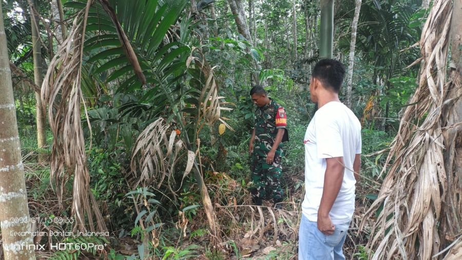 Patroli Karhutla Babinsa Koramil 01/Bengkalis di Desa Bantan Air