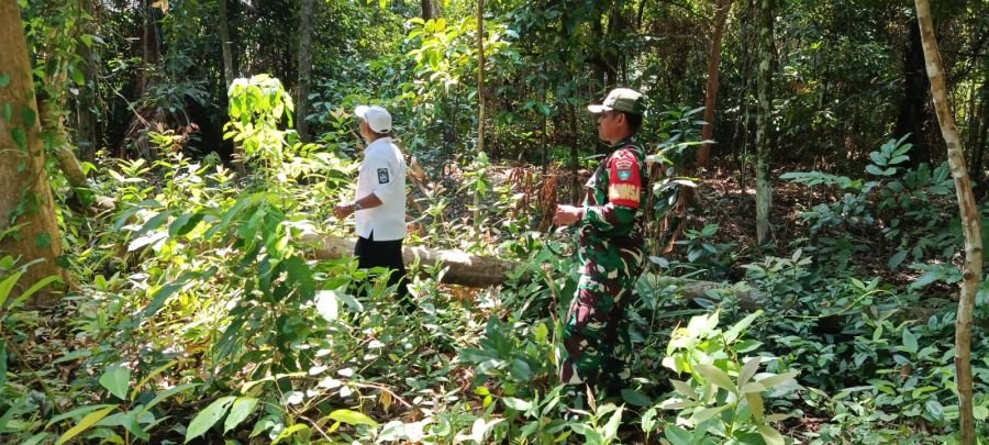 Patroli Karhutla, Babinsa Merbau Pastikan Desa Pelantai Tetap Aman