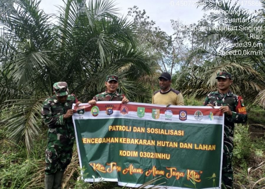 Patroli Karhutla Babinsa terus Pantau Daerah rawan