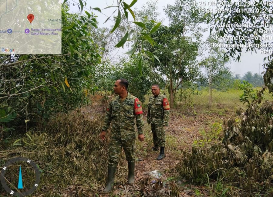 PATROLI KARHUTLA DI JALAN RANGAU–DURI, DESA PETANI TIDAK DITEMUKAN TITIK API