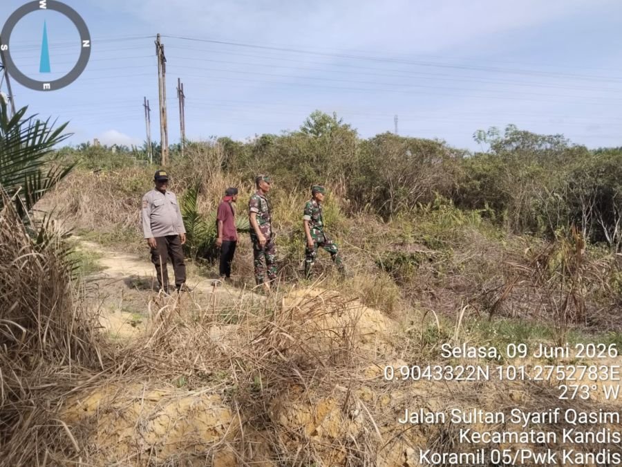 Patroli Karhutla di Kandis, Babinsa Pastikan Wilayah Aman