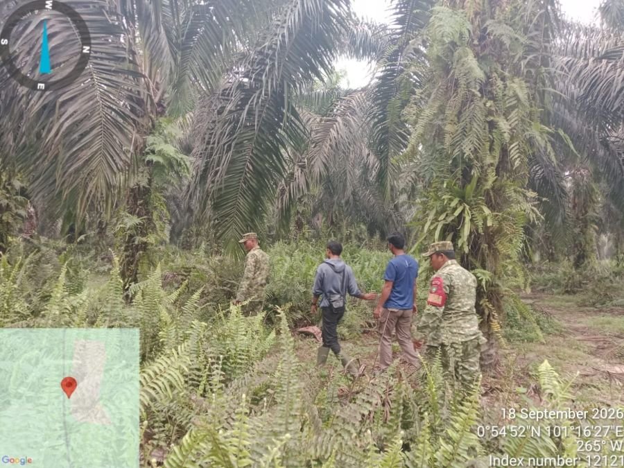 Patroli Karhutla di Kandis Kota, Babinsa Pastikan Tak Ada Titik Api