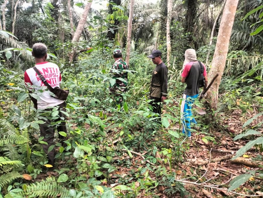 Patroli Karhutla di Sungai Mandau, Koramil Minas Pastikan Wilayah Aman