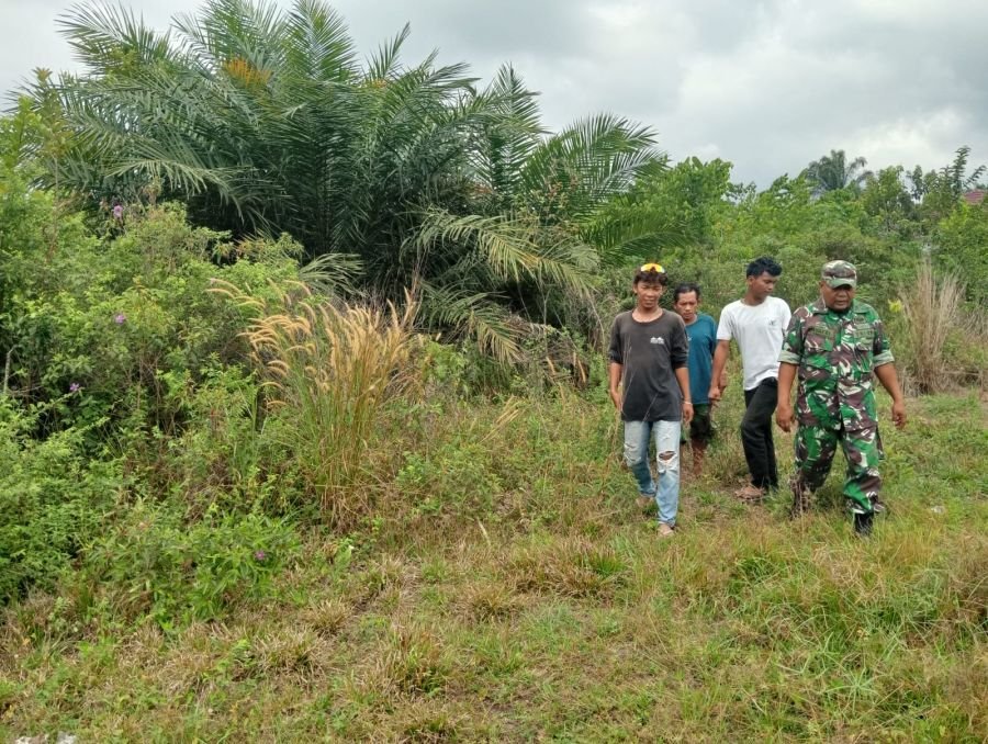 Patroli Karhutla Diperkuat, Babinsa Koramil 04/Perawang Pelda Syafri Sisir Wilayah Rawan Api