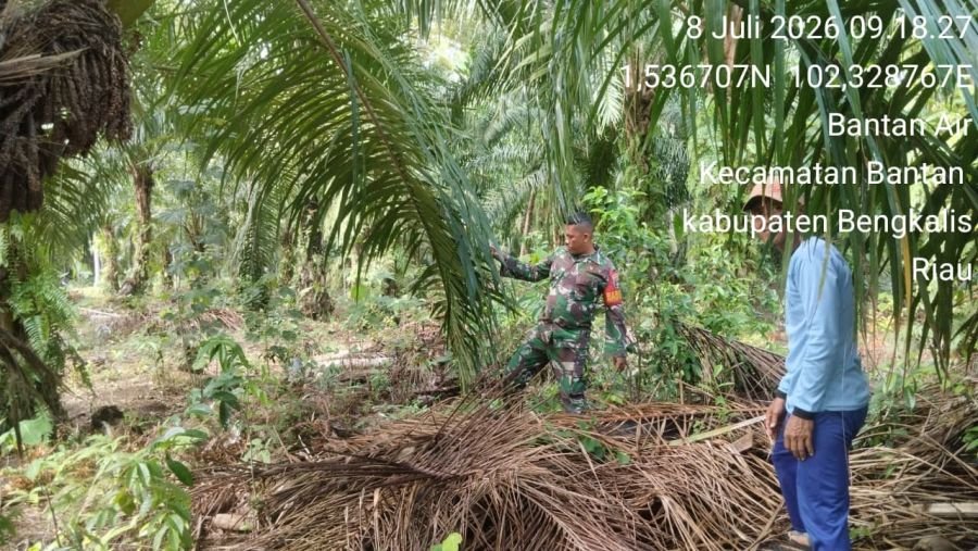 Patroli Karhutla Koptu Dedi Swarman Melaksanakan Patroli Di Desa Bantan Air kec Bantan Bersama Masya