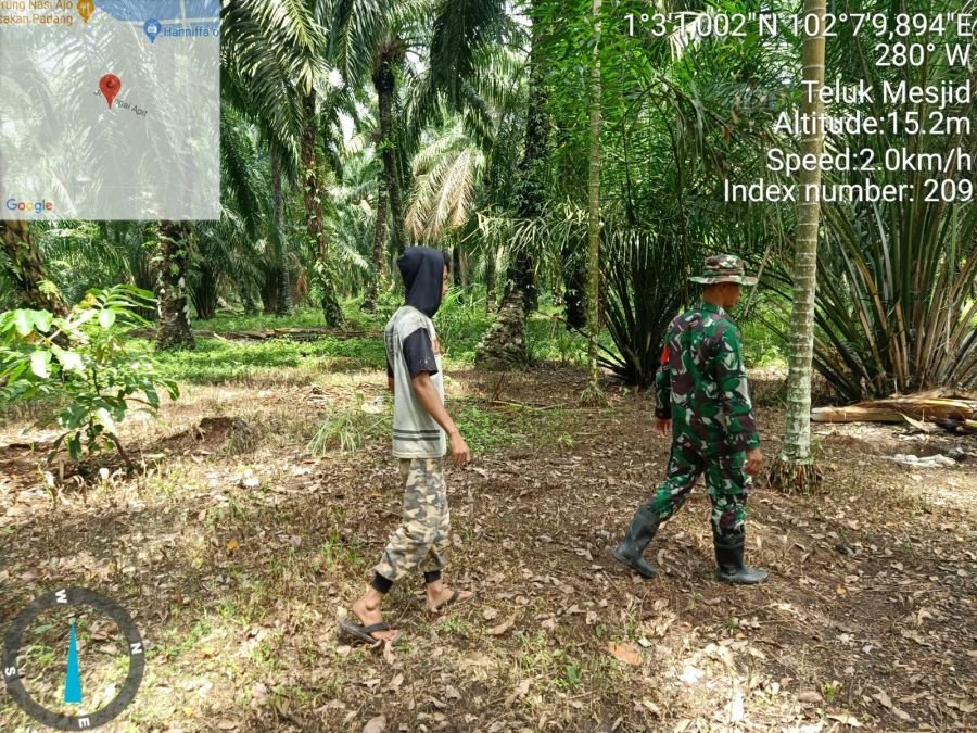 Patroli Karhutla Koramil 02 Sungai Apit Pastikan Teluk Mesjid Aman