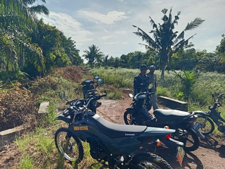 Patroli Karhutla Koramil 02/SA Pastikan Tanjung Kuras Bebas Titik Api