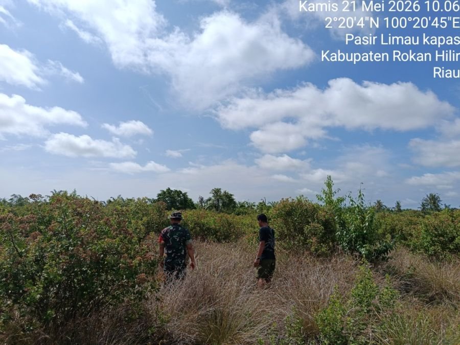Patroli Karhutla Koramil 04/Kubu Nihil Titik Api di Palika