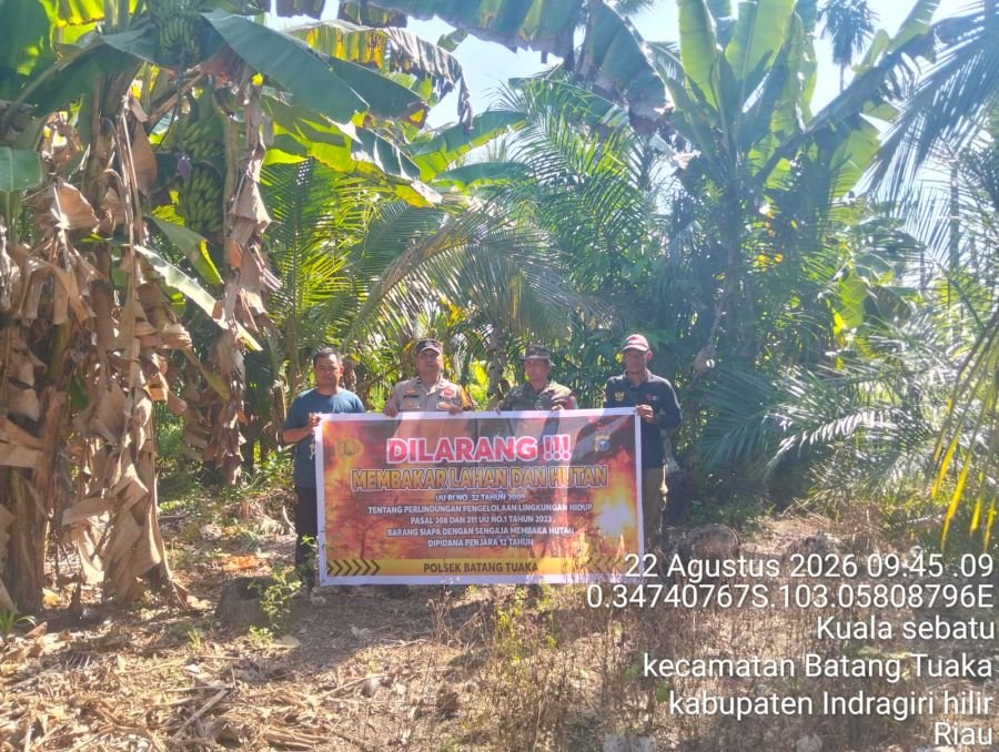 Patroli Karhutla Koramil 12/Batang Tuaka, Titik Api dan Asap Nihil di Kuala Sebatu