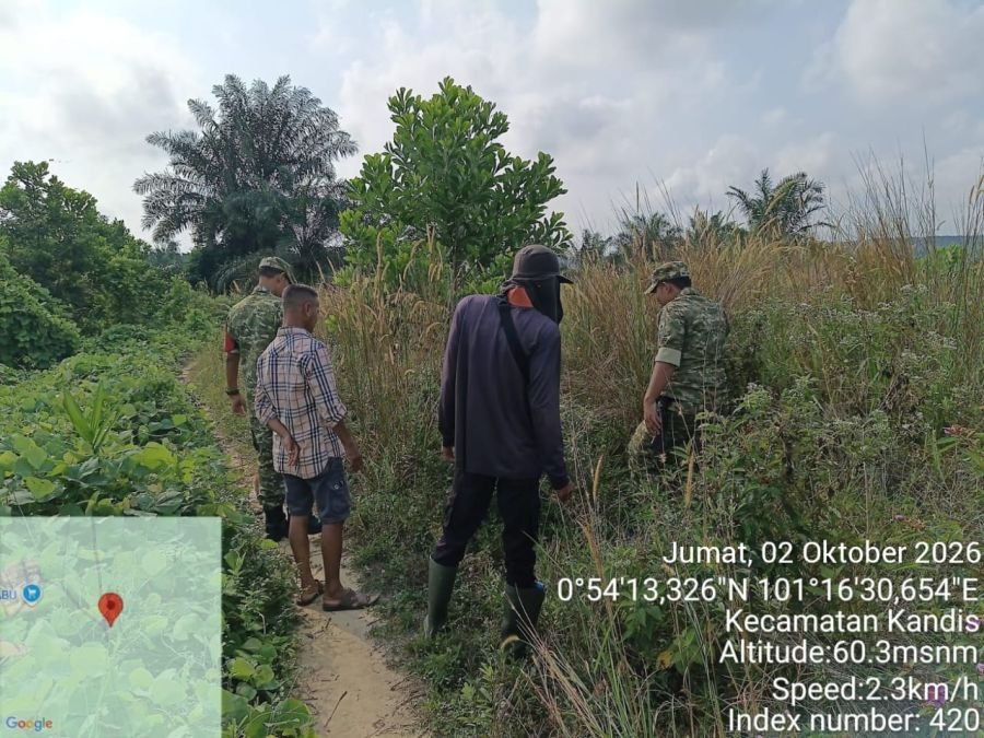 Patroli Karhutla Koramil Kandis Pastikan Simpang Belutu Bebas Titik Api