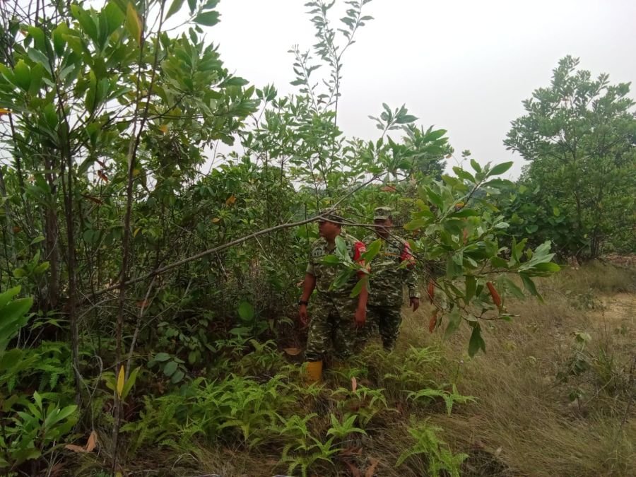 Babinsa Koramil 03/Mandau Sisir Jalan Rangau–Duri, Titik Api Nihil