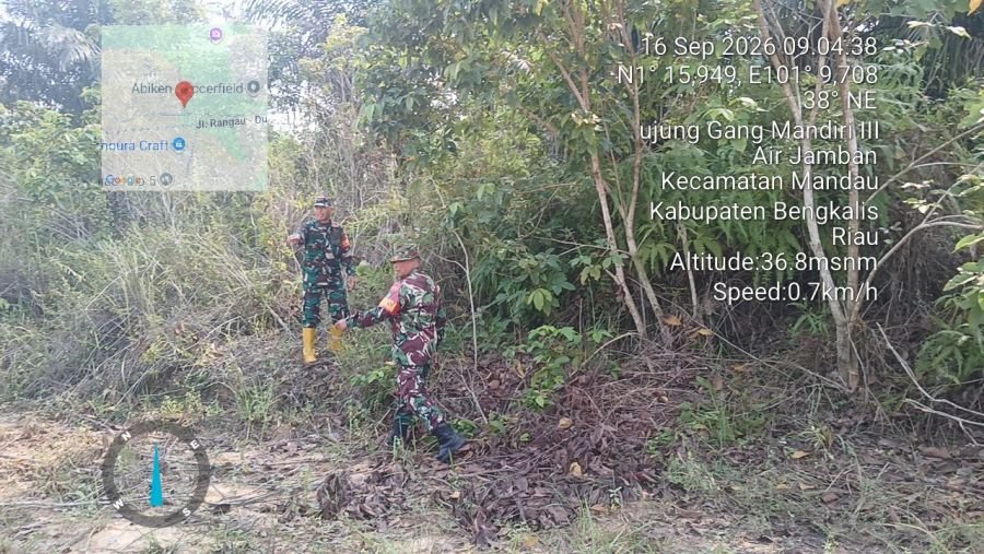 Patroli Rutin Karhutla di Jalan Sakura Air Jamban, Wilayah Dipastikan Aman Bebas Kebakaran