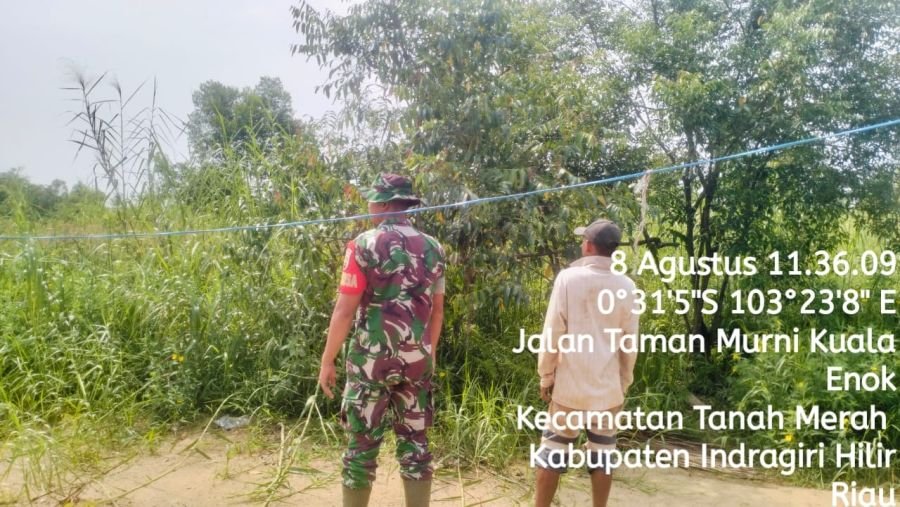 Patroli Tapal Batas Kuala Enok, Babinsa Koramil 02/TM Pastikan Nihil Karhutla