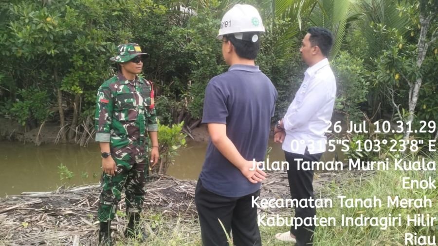 Patroli Tapal Batas Kuala Enok Nihil Titik Api, Koramil 02/TM Tegaskan Komitmen Cegah Karhutla