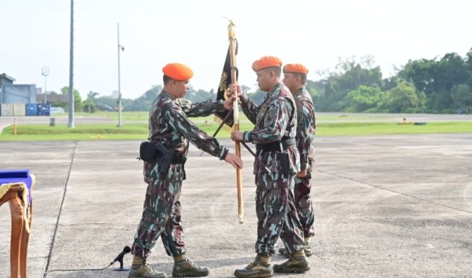 Pejabat Lanud RSN Hadiri Serah Terima Jabatan Komandan Denhanud 475 Kopasgat
