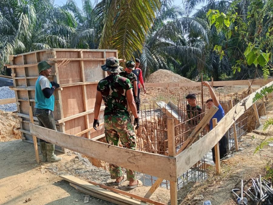 Pemasangan Mall Tiang Angkur, Progress Jembatan Perintis Garuda Keritang Hulu Terus Dikebut