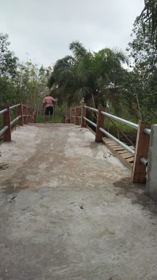 Pembangunan Jembatan Beton Desa Tajung Sari Terus Berlanjut, Pemasangan Pagar Rampung