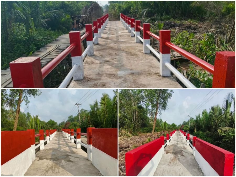 Pembangunan Jembatan Beton Teluk Dalam Kec. Kuindra Tuntas, Bukti Kemanunggalan TNI dan Rakyat
