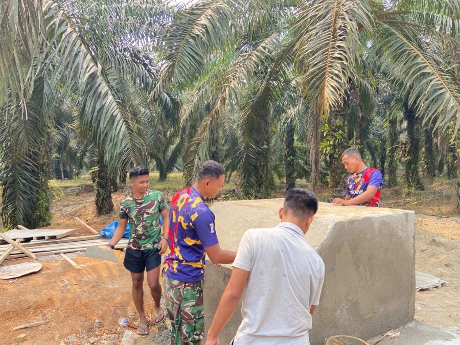 Pembangunan Jembatan Gantung Desa Talang Pring Jaya Rakit Kulim Masuk Tahap Pengacian Blok Angkur