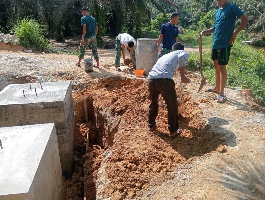 Pembangunan Jembatan Gantung Garuda Desa Sanglap Masuki Tahap Finishing Pondasi Angkur 