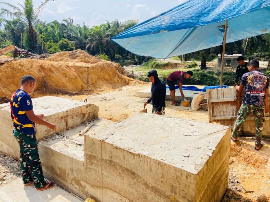 Pembangunan Jembatan Gantung Garuda Desa Bumi Mulya Capai Tahap Finishing Tepi Jauh