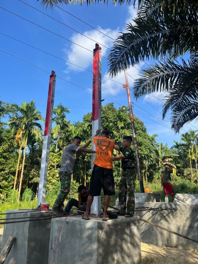 Pembangunan Jembatan Gantung Garuda di Sanglap Capai Tahap Pendirian Tiang Pilon di Tepi Jauh