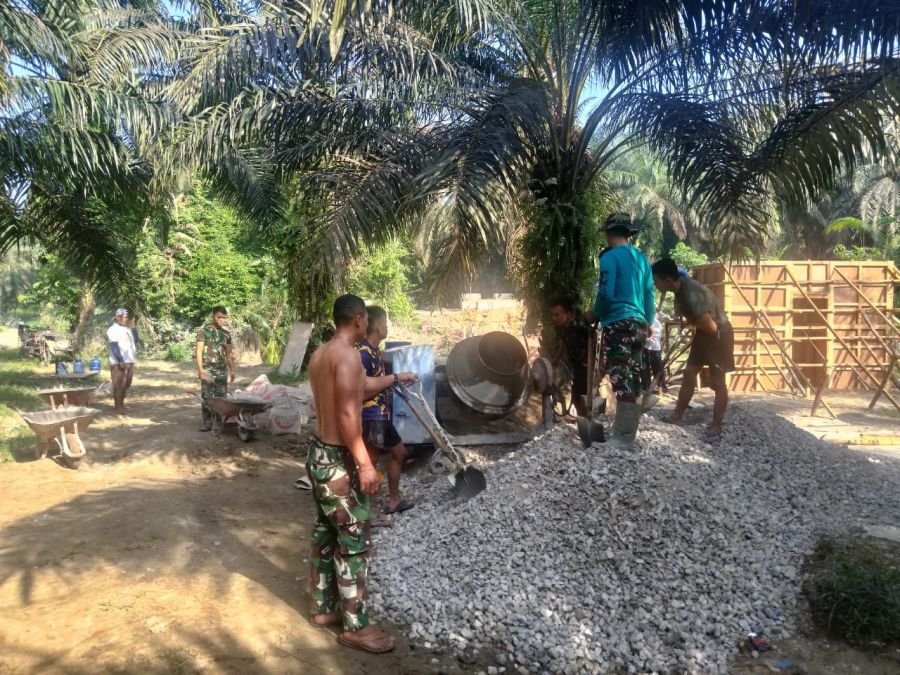 Pembangunan Jembatan Gantung Garuda di Sukaraja Kuansing Masuki Tahap Pengecoran