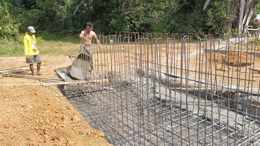 Pembangunan Jembatan Gantung Talang Perigi Bergerak Maju
